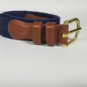 Men's Coach Belt Preppy Canvas Webbed Leather 40